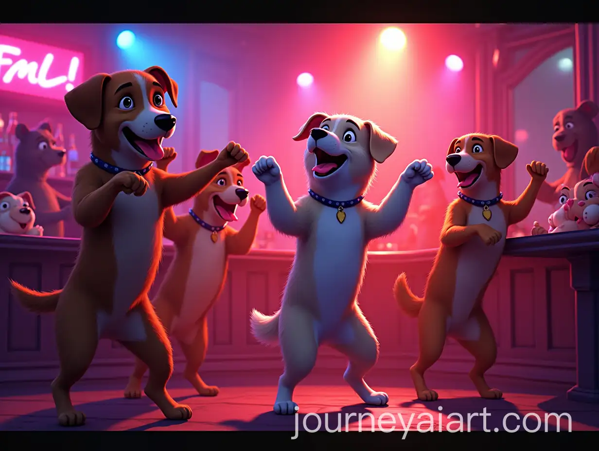 Joyful-Dogs-Dancing-in-a-Vibrant-Strip-Club-Scene