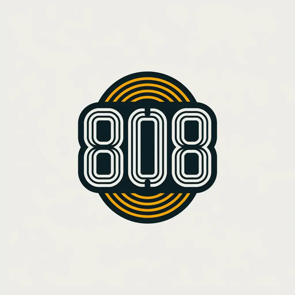 a vector logo design,with the text "808", main symbol:Threads,Moderate,be used in Sports Fitness industry,clear background