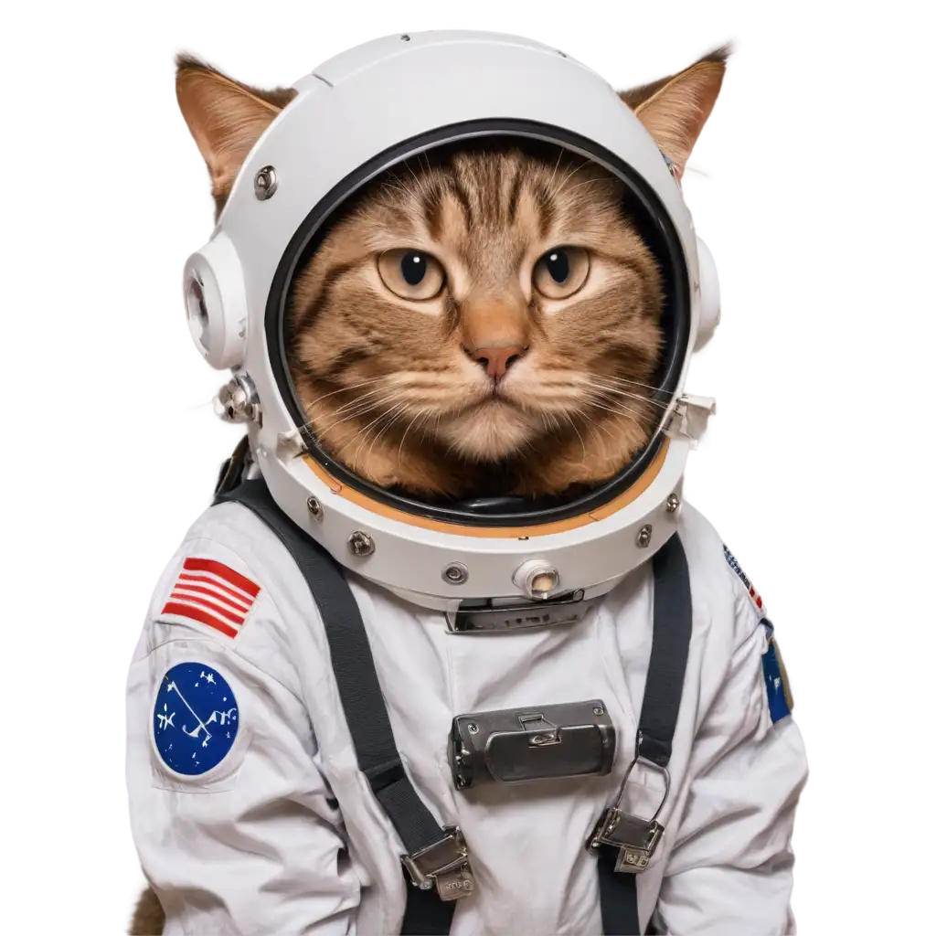 A cat in an astronaut suit