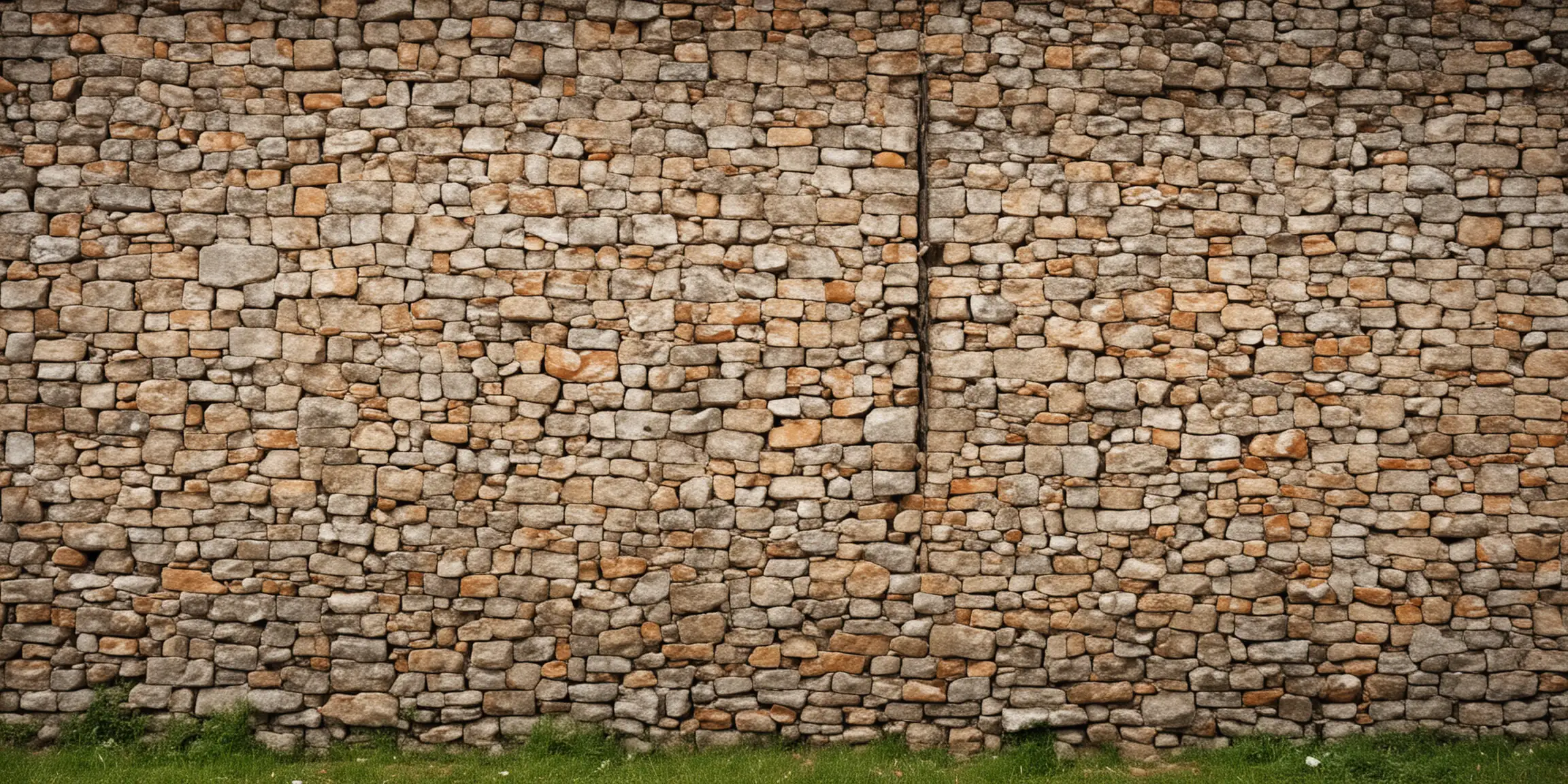 Weathered Stone Wall in Ancient Castle Ruins