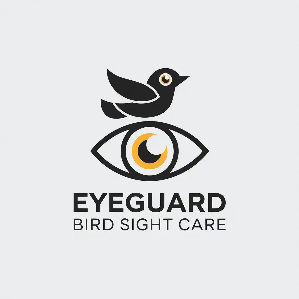 a vector logo design,with the text "Eyeguard bird sight care", main symbol:bird eyes,Minimalistic,be used in Education industry,clear background