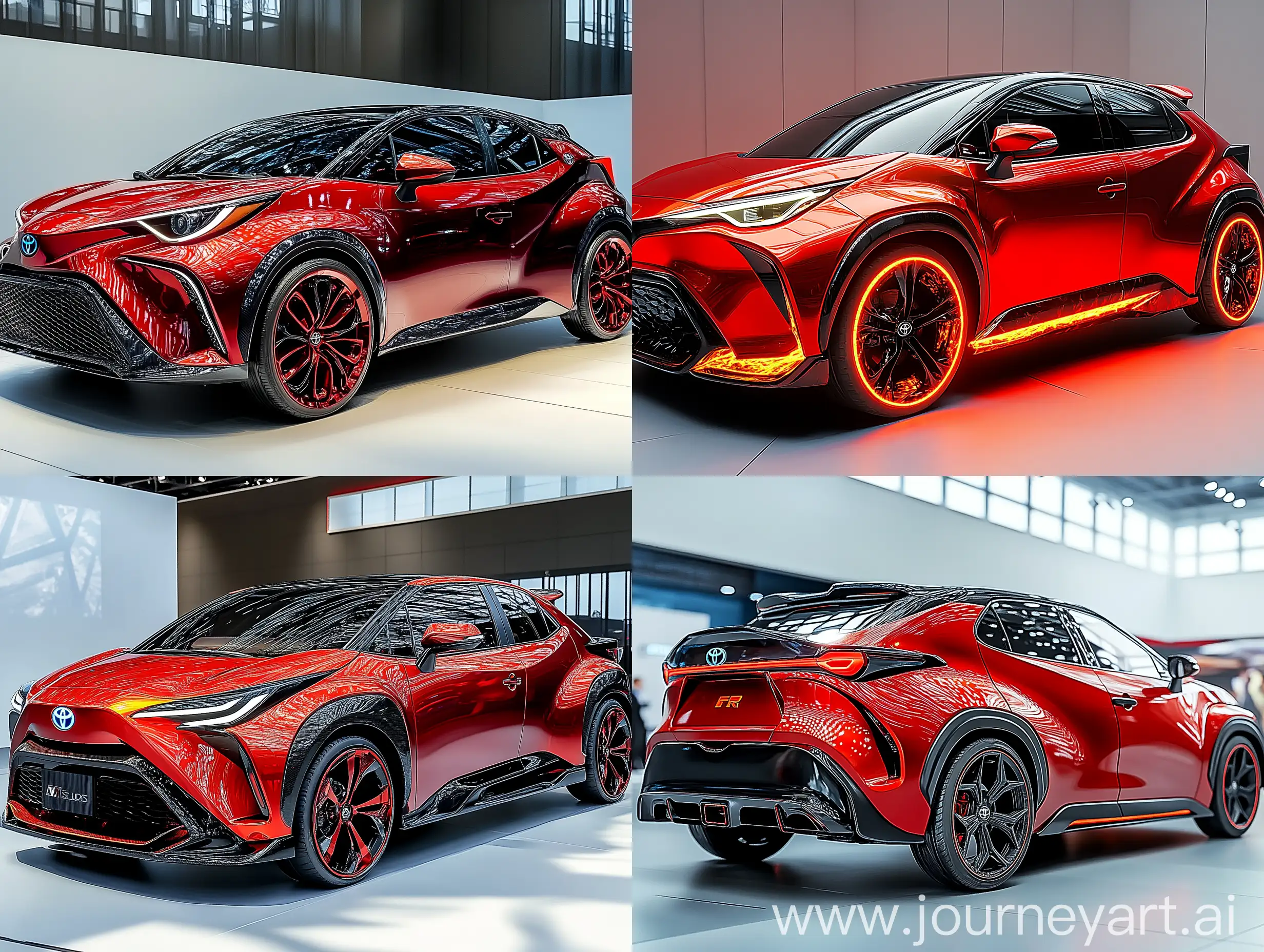 2025-Toyota-Aqua-Red-Fire-Model-Displayed-at-International-Exhibition