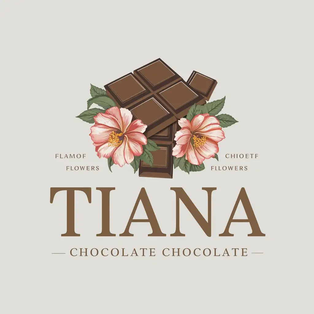 LOGO Design for TIANA Chocolate and Flower Vector Logo on Clear Background