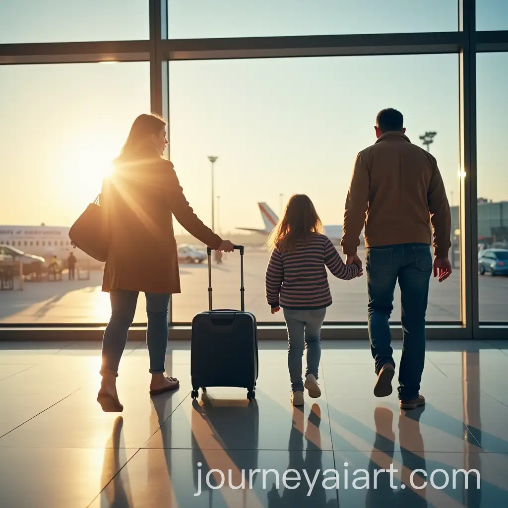 Family-Rushing-to-Catch-a-Flight-at-the-Airport