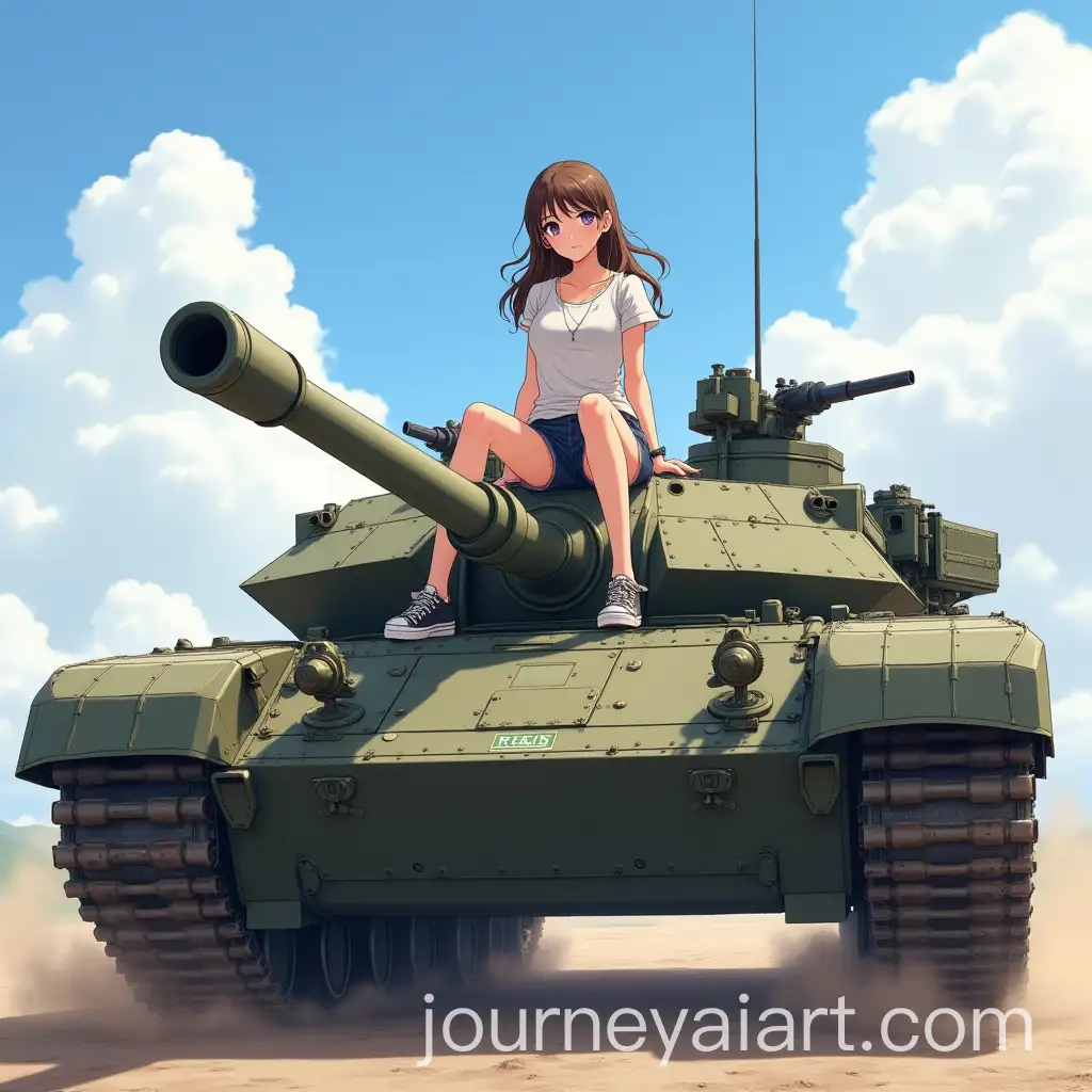 Anime-Girl-Posing-on-M1-Abrams-Tank-in-Dynamic-Military-Scene
