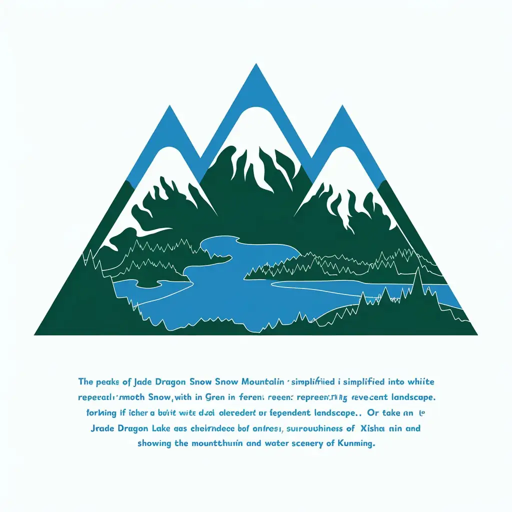 LOGO-Design-for-Kunming-Landscapes-Jade-Dragon-Mountain-and-Erhai-Lake-Inspired-Vector-Logo