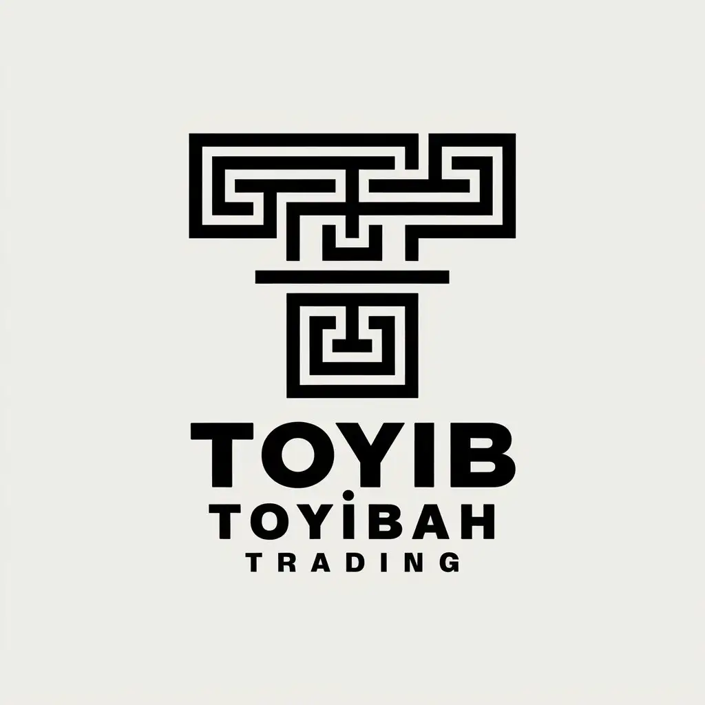 LOGO Design for Toyib Toyibah Trading Bold T Font with Clear Background