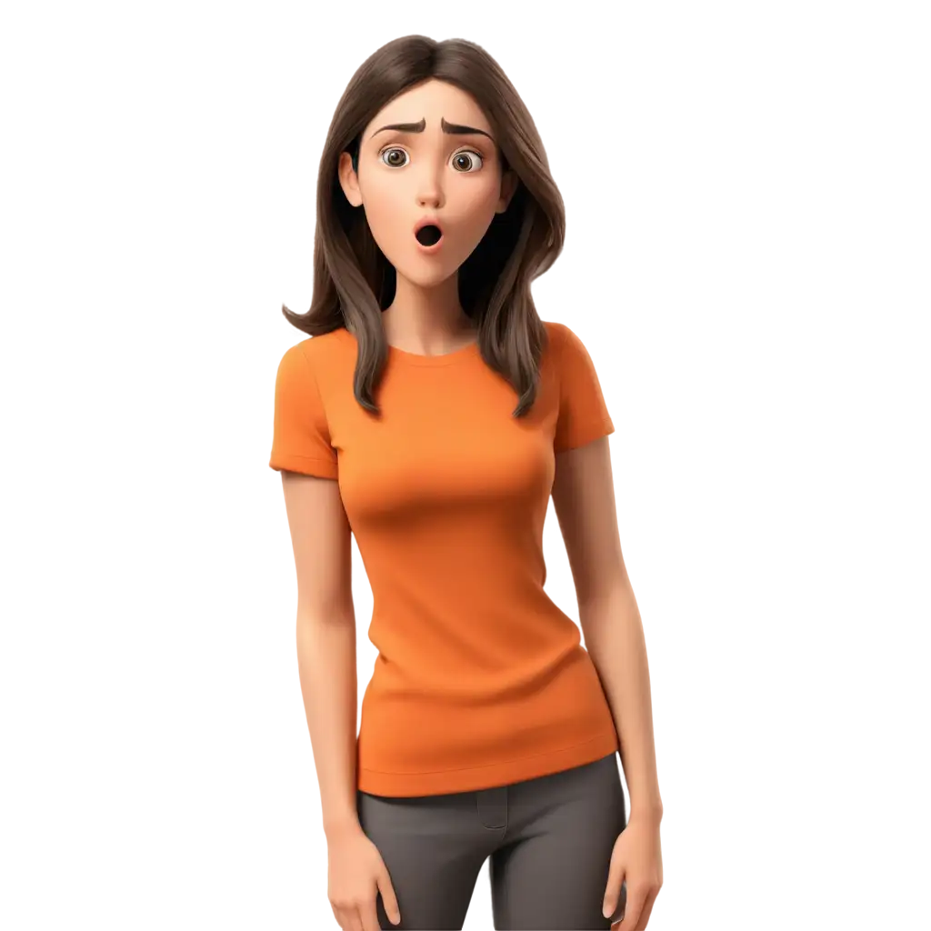 HighQuality-PNG-Image-of-Animated-Cartoon-College-Age-Girl-with-Brown-Hair-and-Orange-Shirt