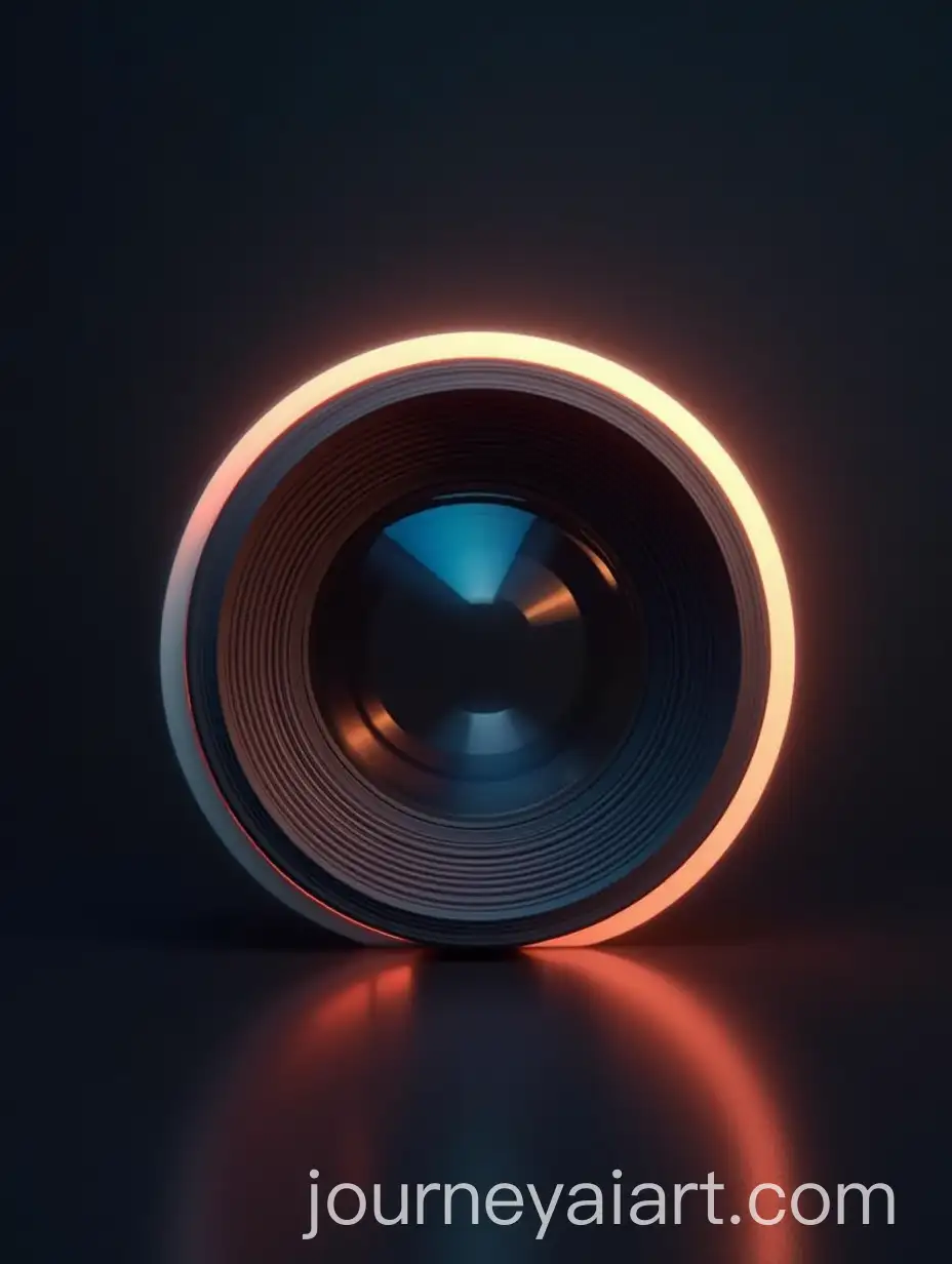 Minimalistic-Photography-Media-Logo-with-Lens-Rim-and-Light-Trail