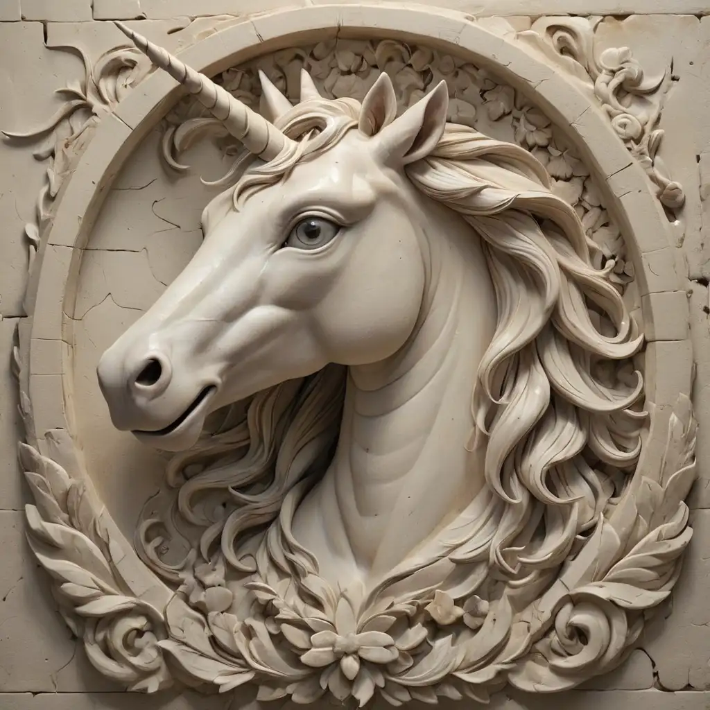 Elegant-Bas-Relief-Sculpture-of-a-Majestic-Unicorn