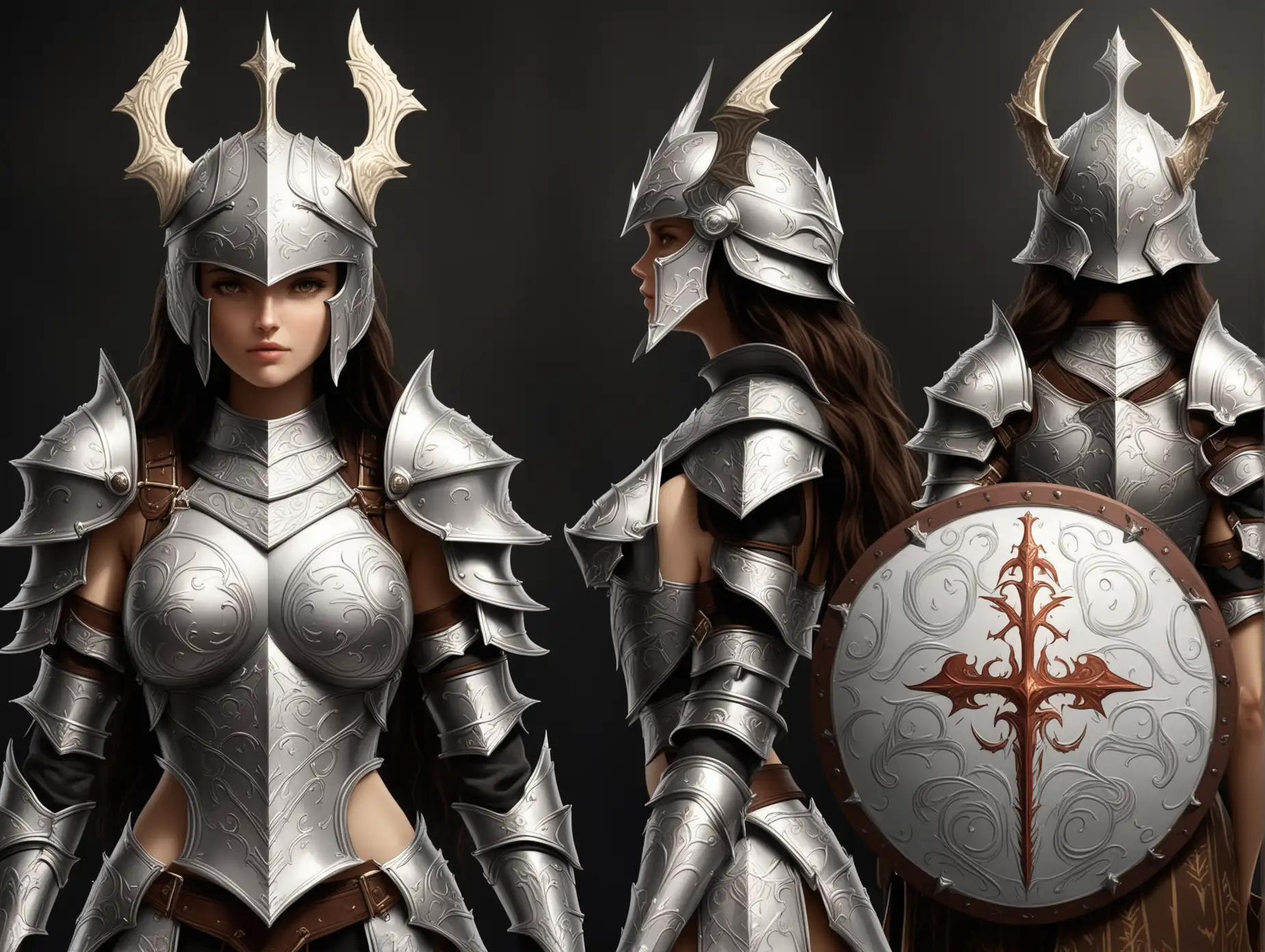 Fantasy-Female-Valkyrie-Warrior-in-Intricate-Armor-and-Knight-Helmet