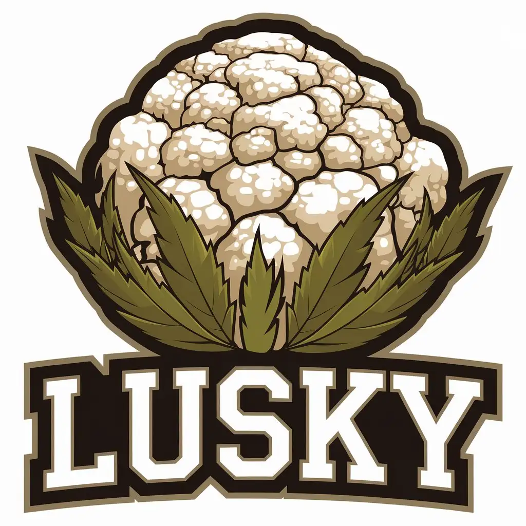 LOGO Design for LUSKY Vector Logo Featuring a Weed Pangolin Cauliflower for the Events Industry