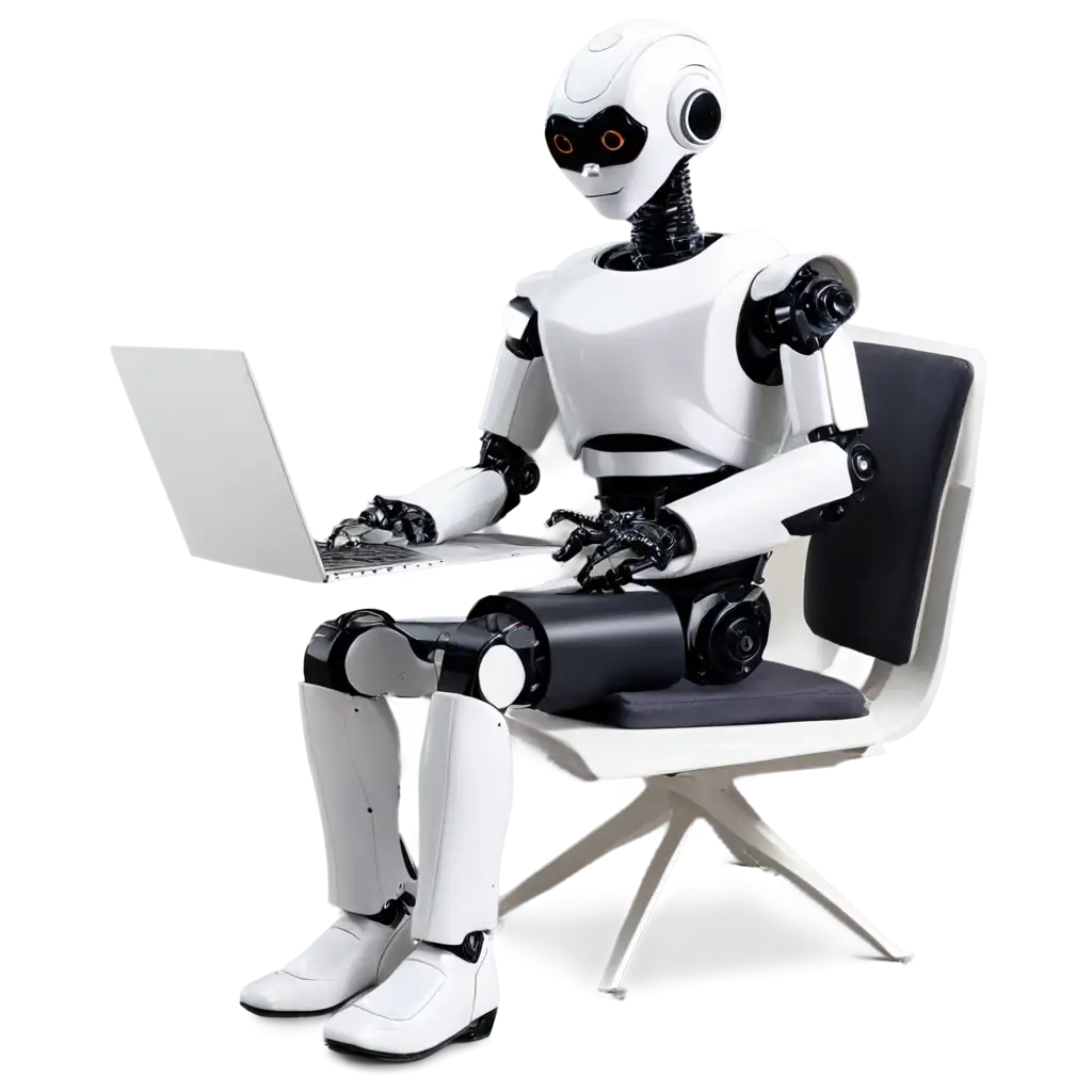 PNG-Image-of-a-Robot-Using-a-Laptop-Enhancing-Productivity-and-Innovation