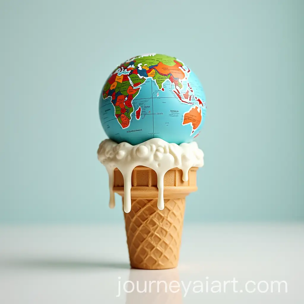 Melting-Globe-on-an-Ice-Cream-Cone