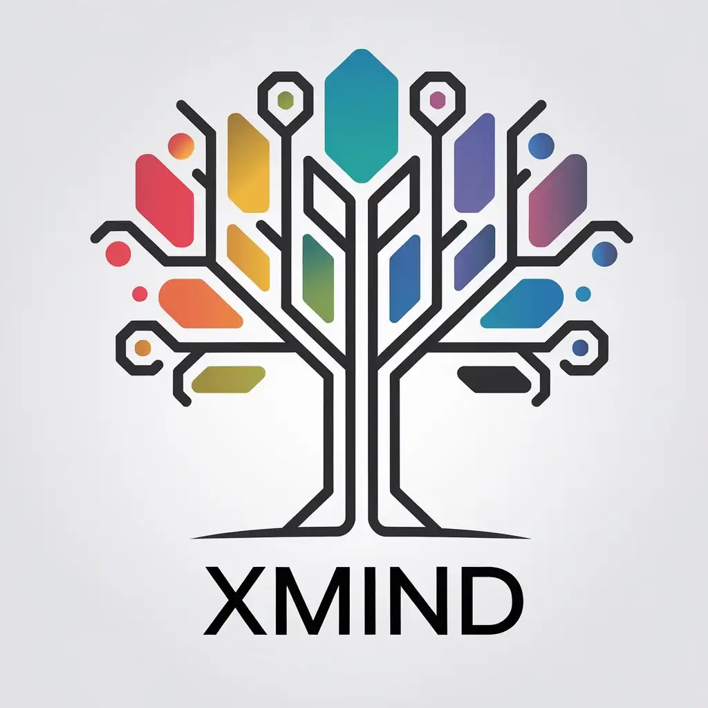 LOGO Design for XMind Vector Symbol for Mind Mapping Software with Clear Background