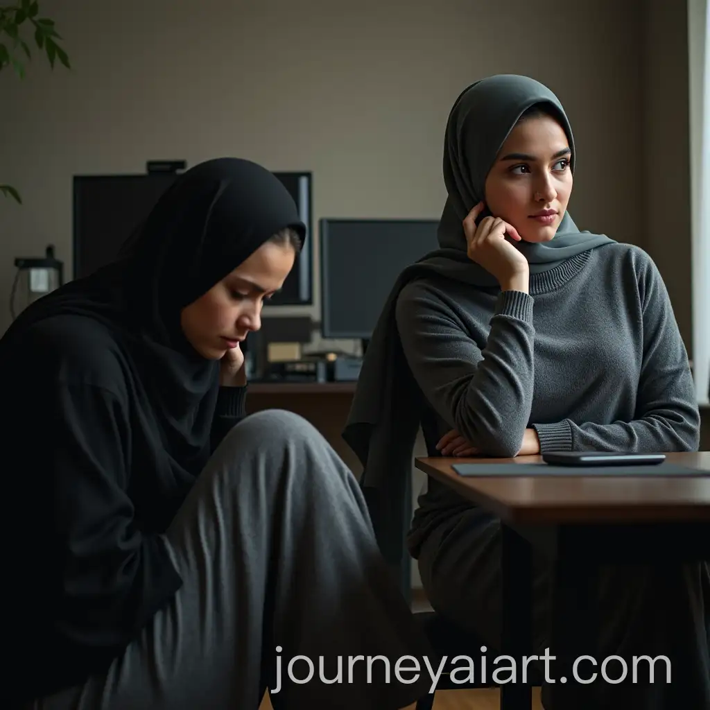 Iraqi-Woman-in-Hijab-with-Thoughtful-Expression-in-Office-Setting