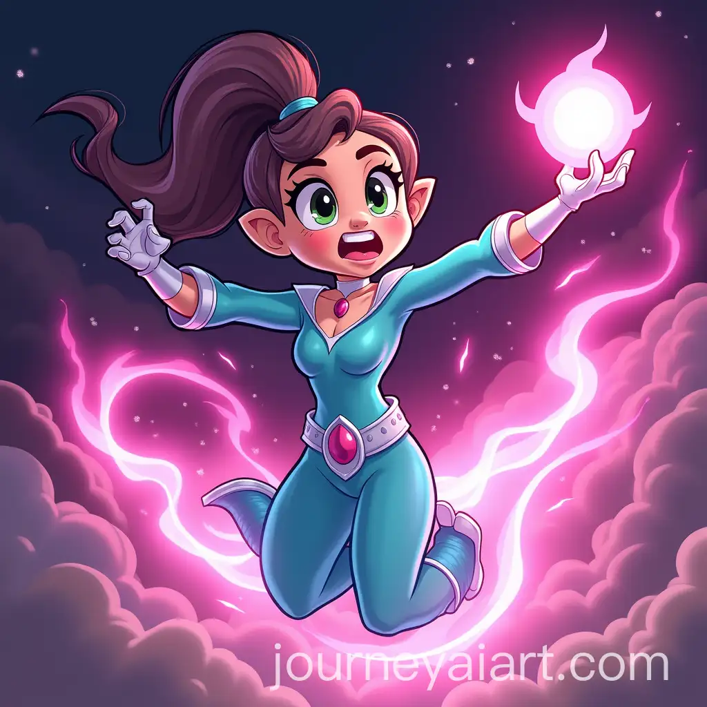 EnerAI-Image-Prompt-ExpansionGenie-the-Lampless-Genie-Superhero-Girl-Fights-Evil-with-Pink-Energy-Blasts