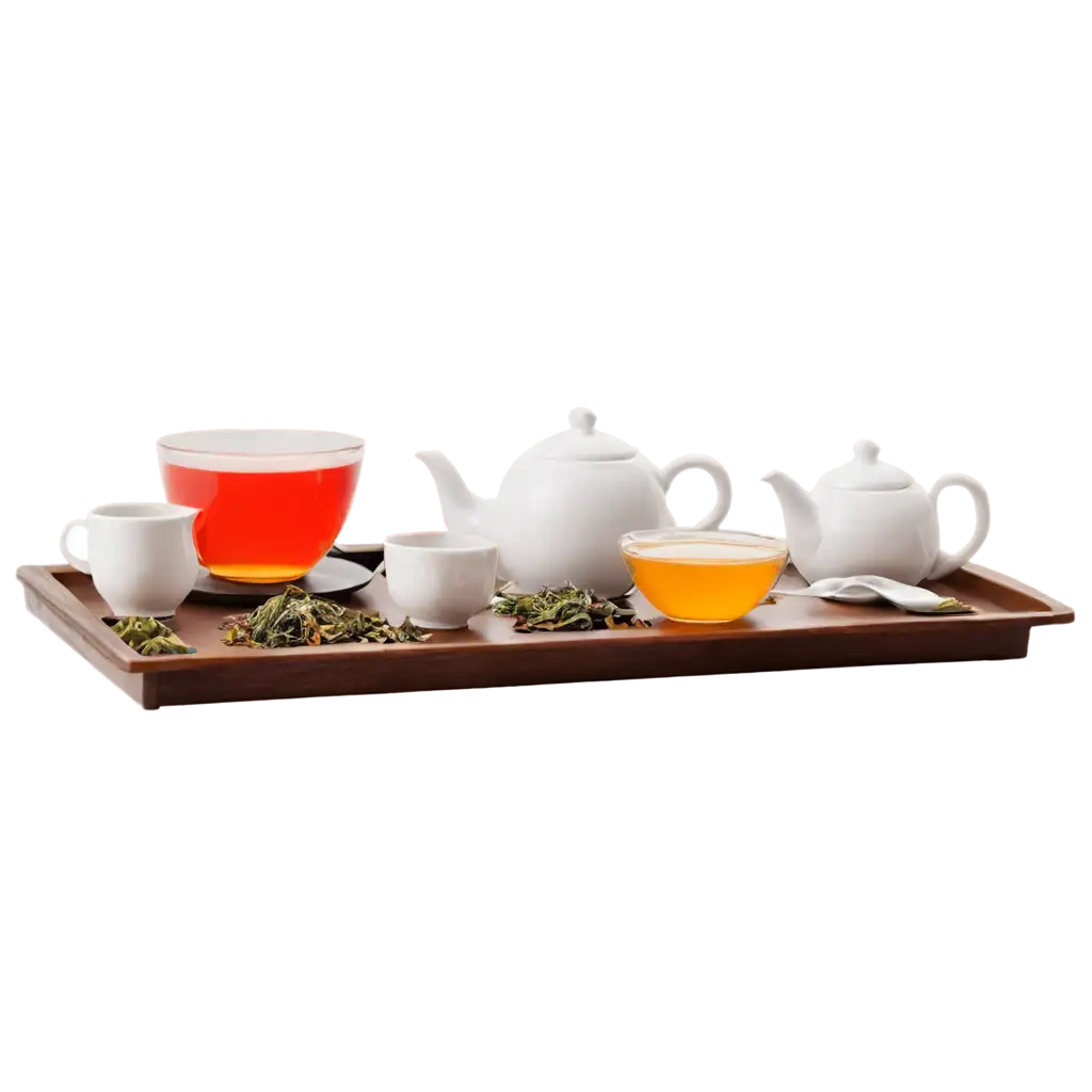 tea set on table with many type of herbal, classic