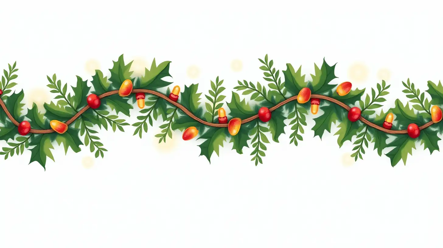 Giant Holiday Greenery Garland Decorated with Christmas Lights and Bulbs