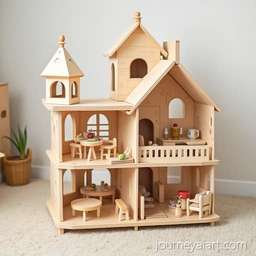 Children-Playing-with-Wooden-Dollhouses-Chef-Kitchens-and-Princess-Castles