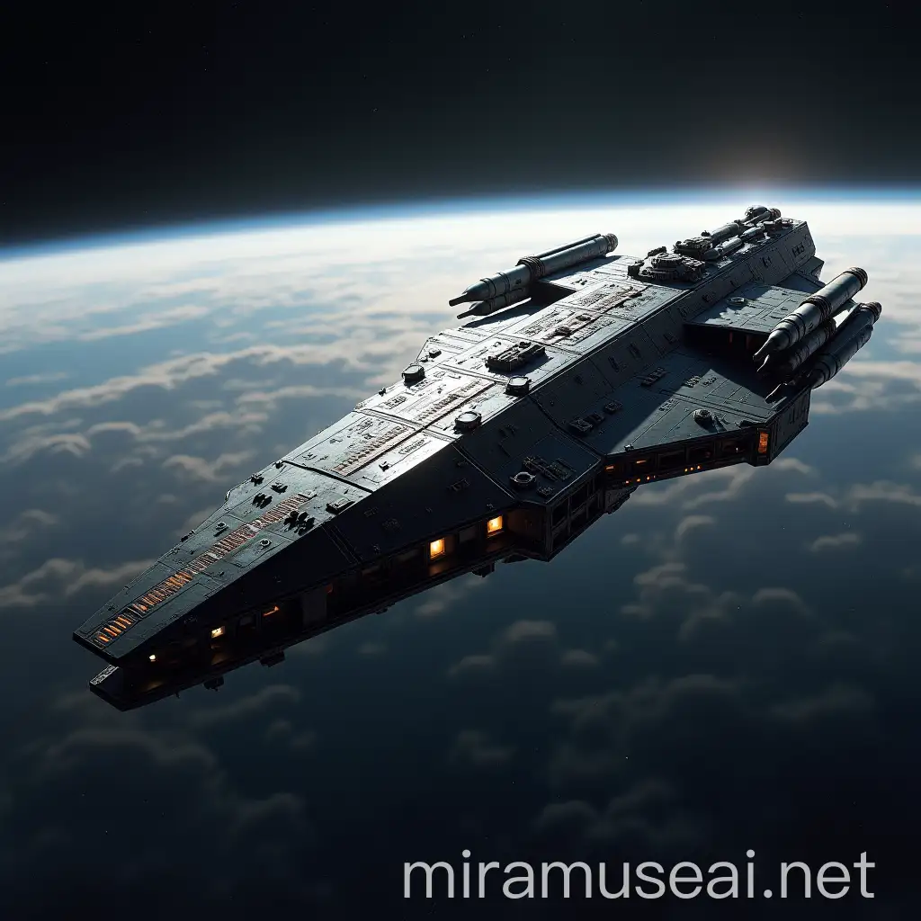 HighSpeed Spaceship Equipped with Missile Launchers