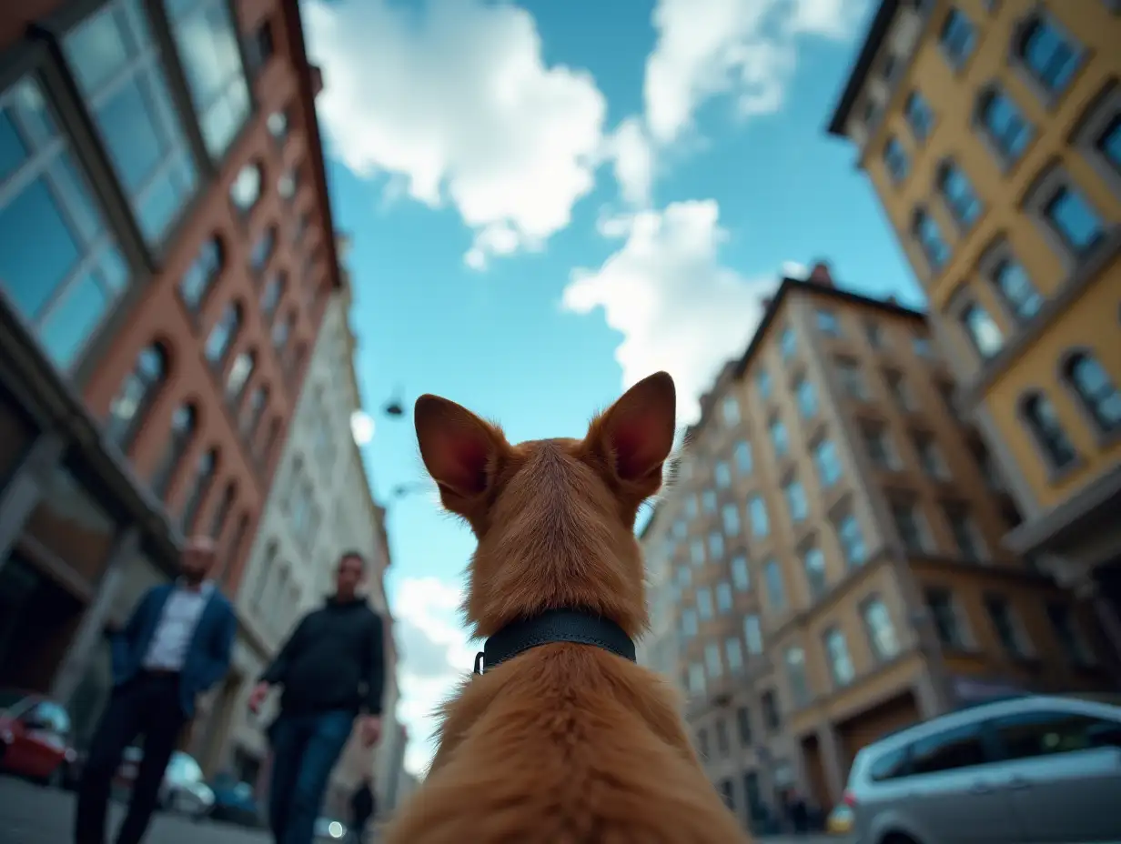 Dogs-Perspective-Urban-Street-Life-Under-a-Beautiful-Sky