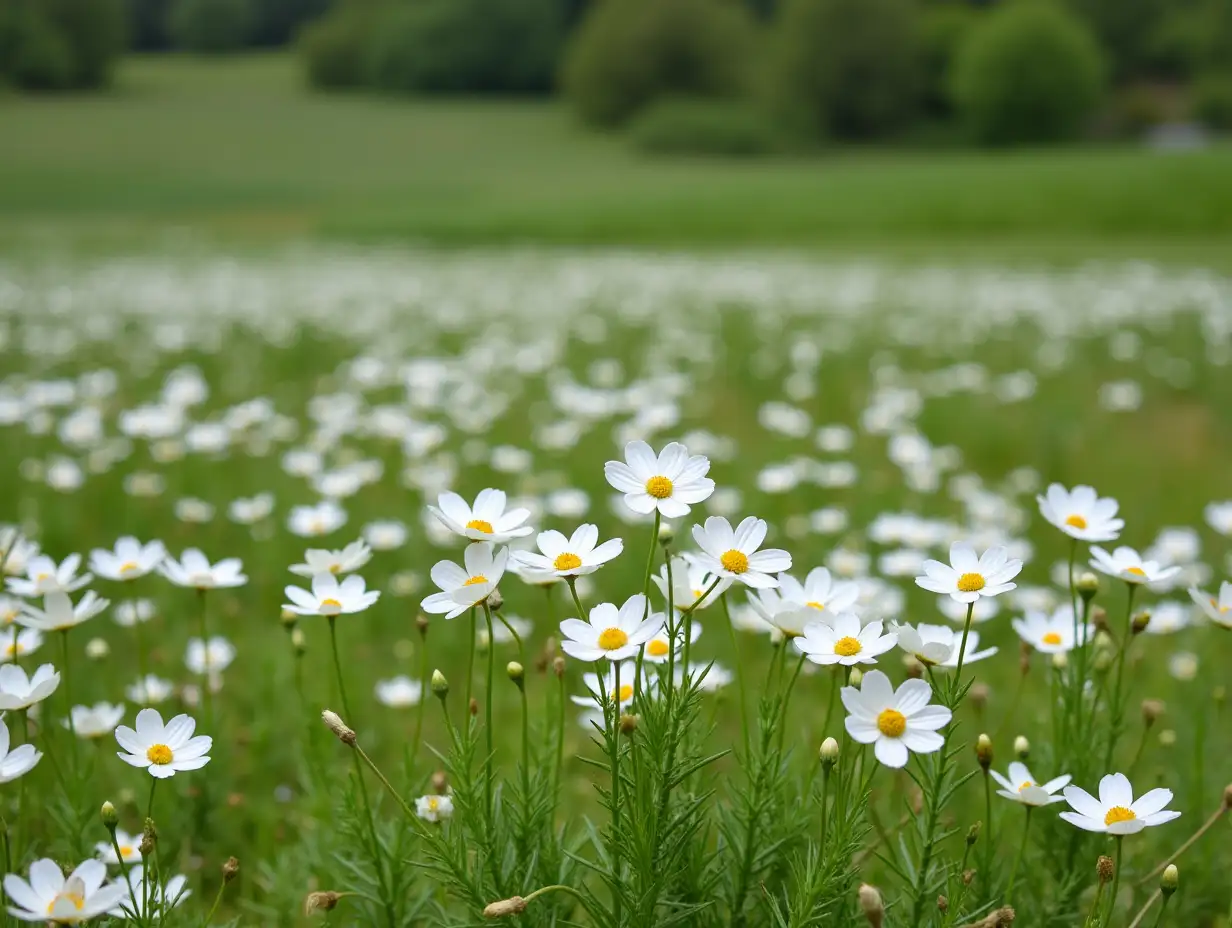 Nemophila field in Kujyuu Flower Park, Japan,Oita Prefecture,Taketa, Oita