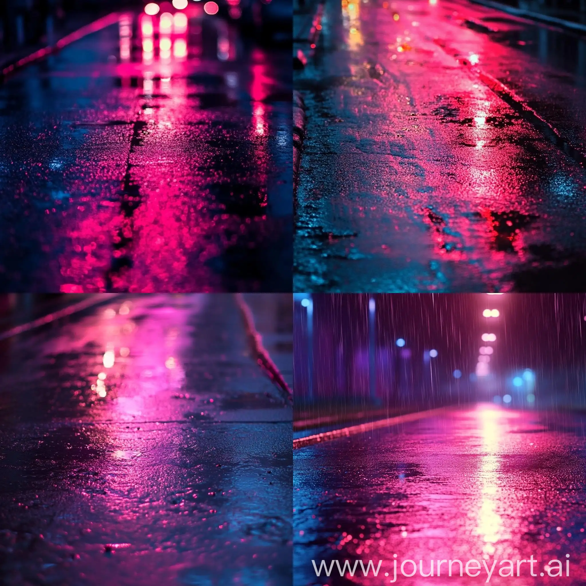 Pink-Rain-on-Night-Asphalt