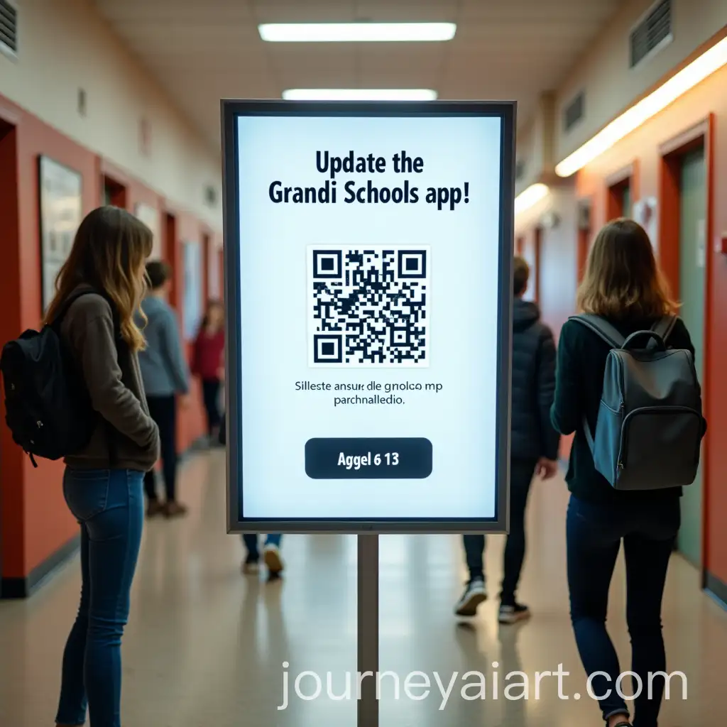 High-School-Hallway-Sign-Promoting-Grandi-Schools-App