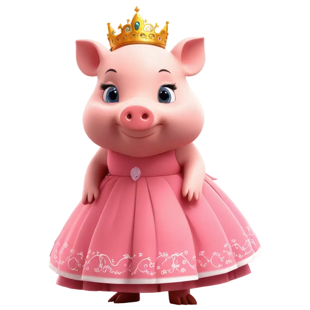 Cartoon-Princess-Pig-PNG-Image-Adorable-Character-Illustration