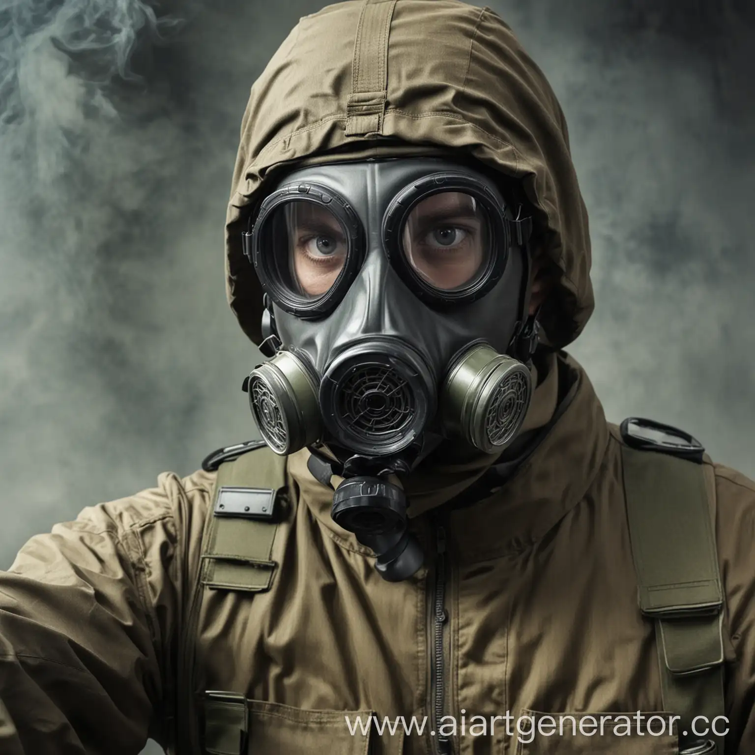 Military-Man-Aimed-Camera-Gun-in-Gas-Mask-and-Chem-Protection