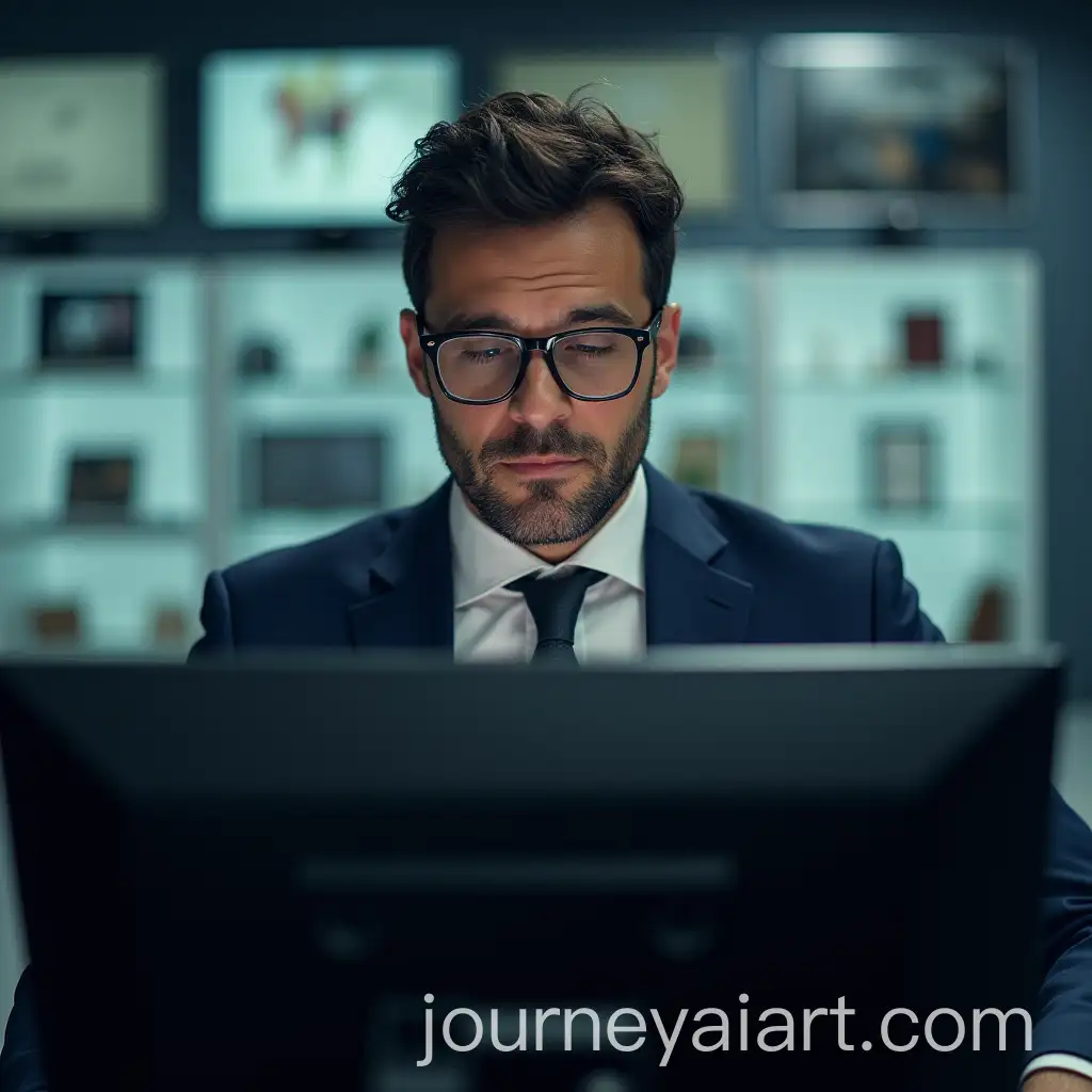 Businessman-with-Glasses-Behind-Screen-Saying-Ah-These-Young-People