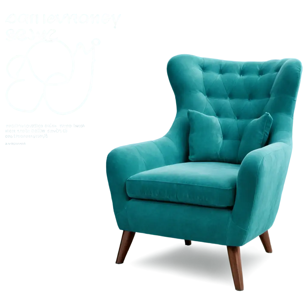 Teal-Velvet-Armchair-PNG-Elevate-Your-Minimalist-Furniture-Designs