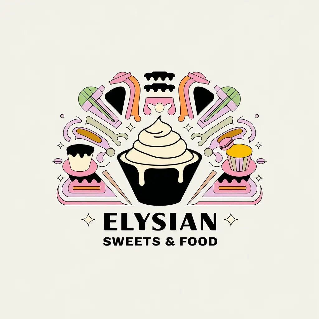 LOGO-Design-for-Elysian-Sweets-Food-Vector-Logo-Featuring-Pudding-on-a-Clear-Background