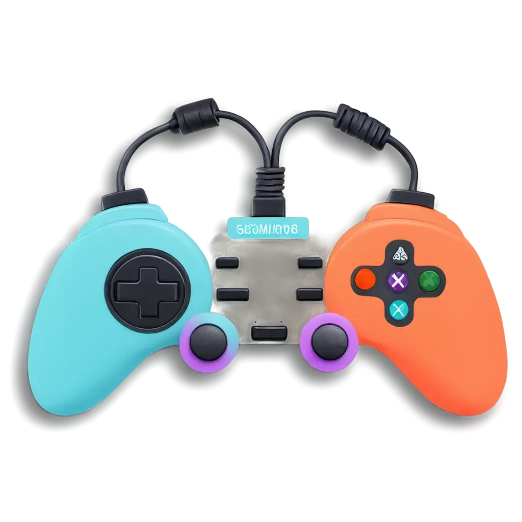 Pixelated-Joystick-PNG-Image-Retro-Game-Controller-in-Neon-Colors