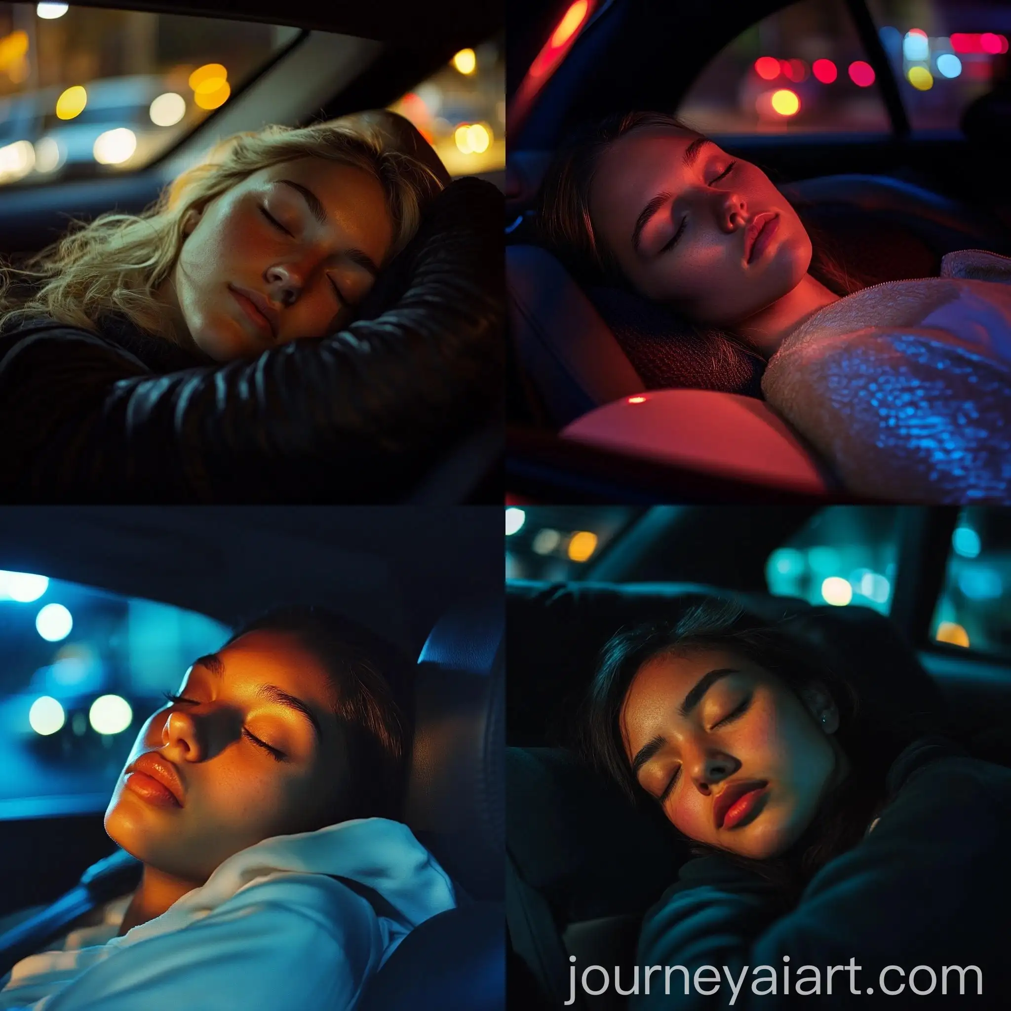 Female-Athlete-Sleeping-in-Car-After-Match