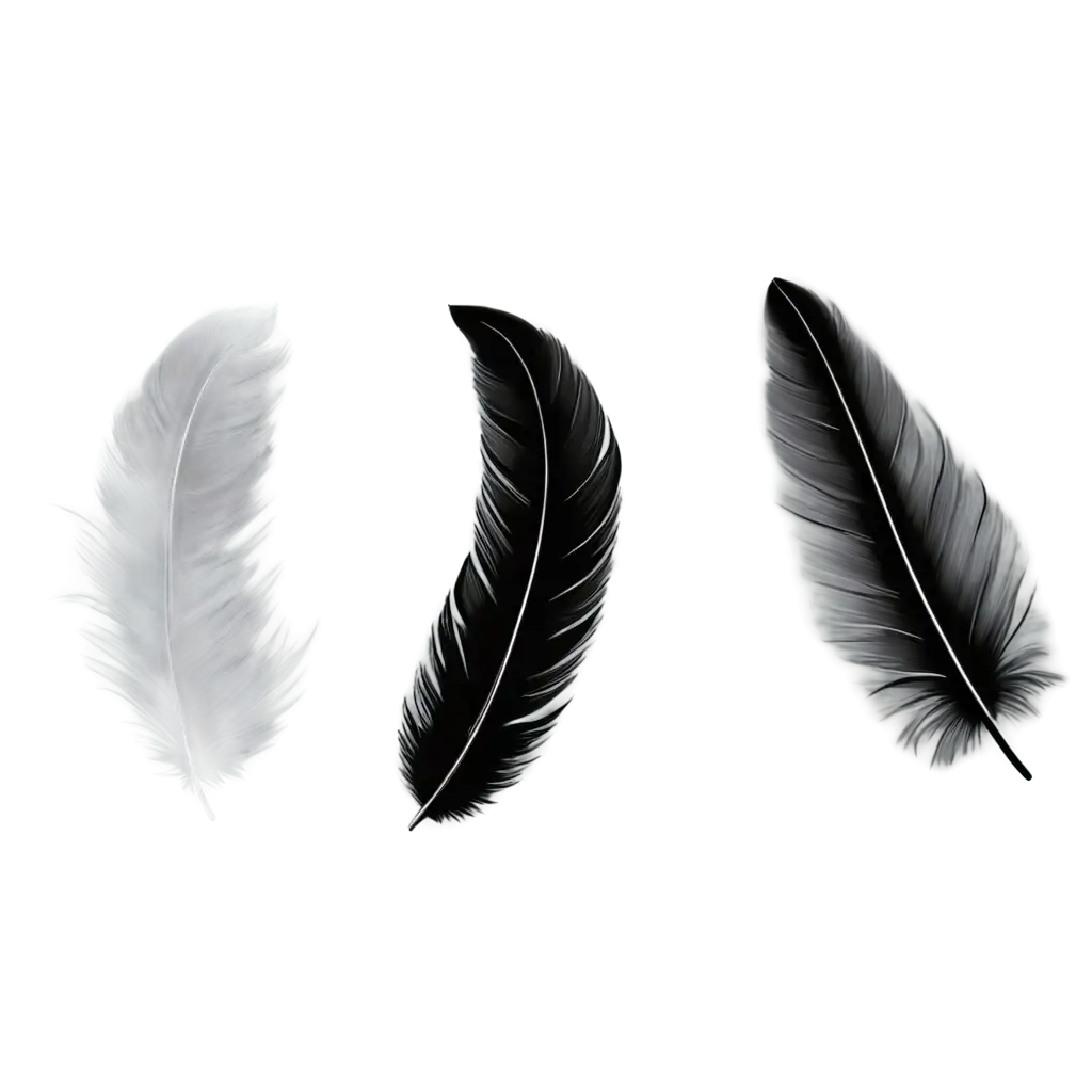 HighQuality-PNG-Image-of-Bird-Feather-in-Alpha-Channel-Black-and-White