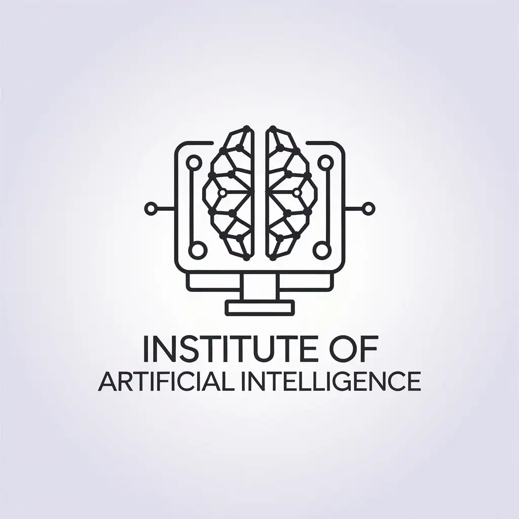 LOGO Design for Institute of Artificial Intelligence Minimalistic Computer Symbol for Technology Industry