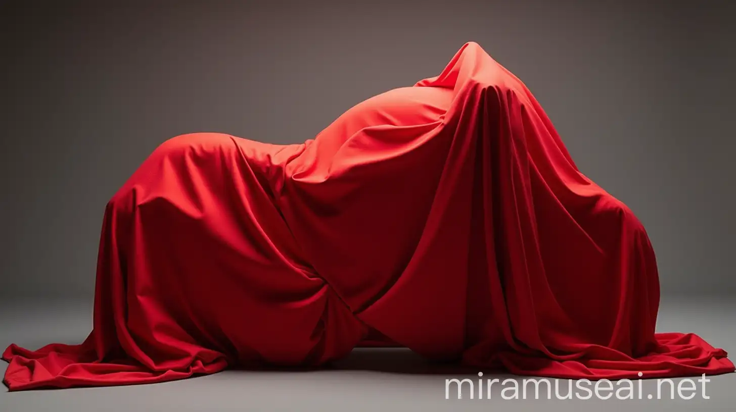 Mystery Motorcycle Veiled in Red Cloth