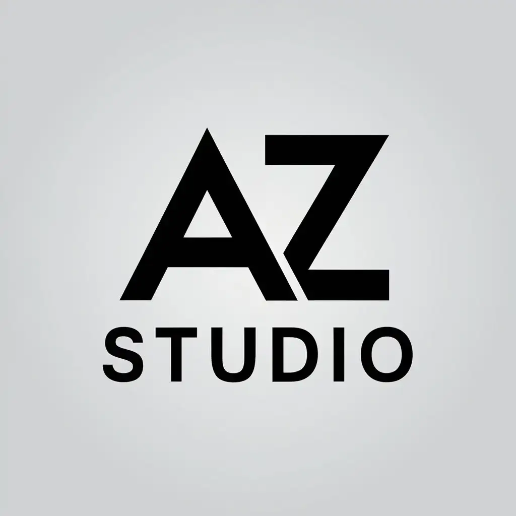 a vector logo design,with the text "AZ Studio", main symbol:Les lettre A and Z,Minimalistic,be used in Technology industry,clear background