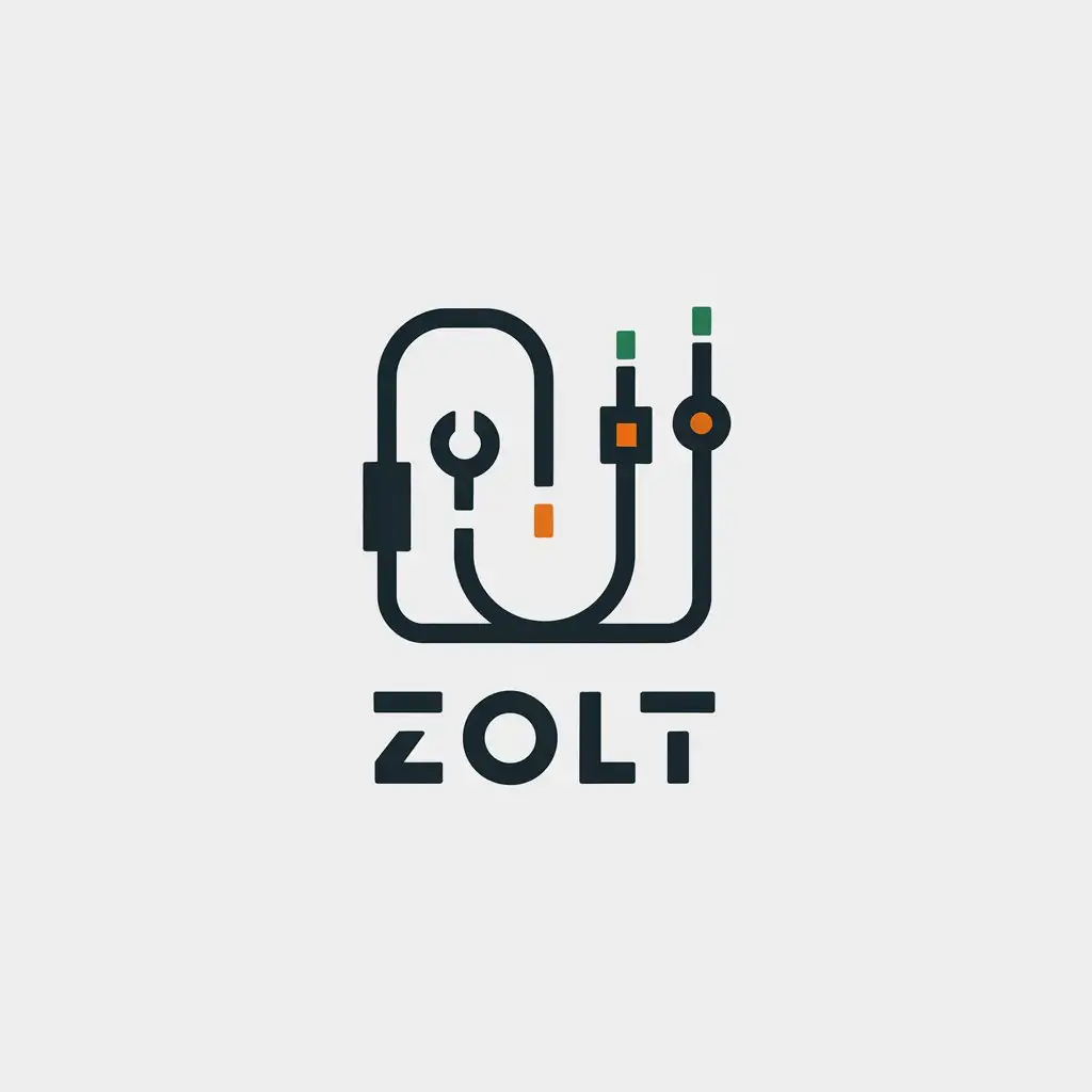 LOGO Design for Zolt Modern Vector Logo with Wire Test Lead Symbol