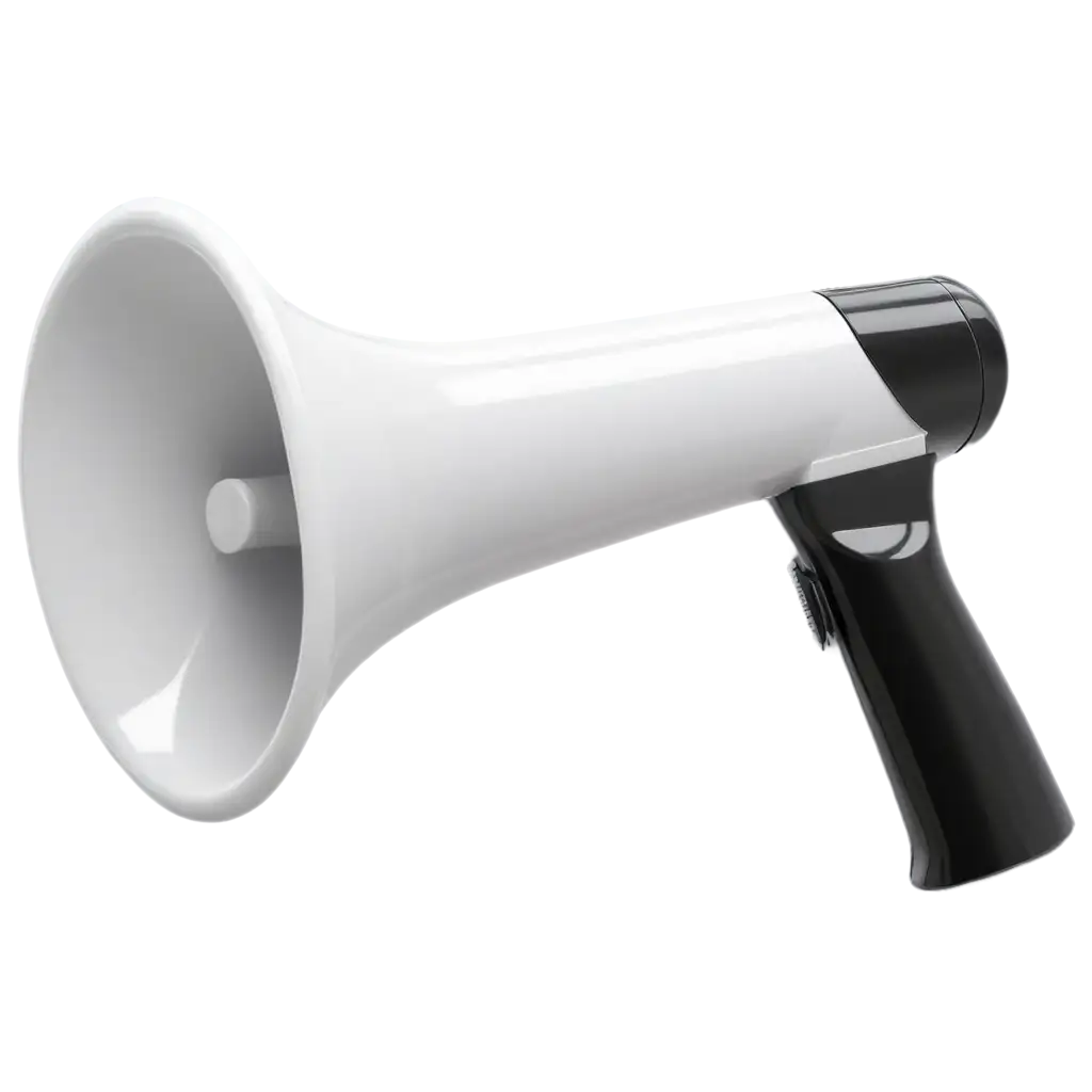 3D-White-Megaphone-PNG-Image-Clear-Vibrant-and-Versatile