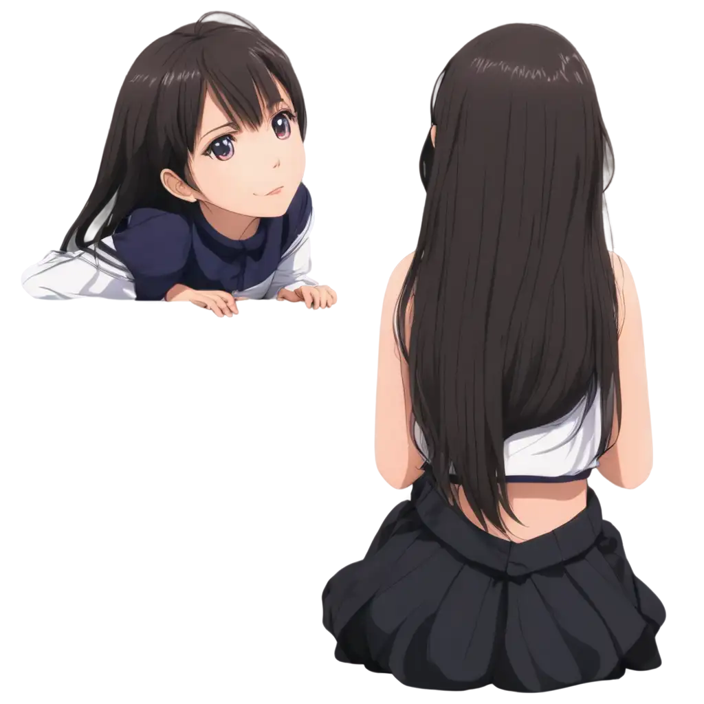 Cute-Anime-Girl-PNG-Sitting-and-Thinking-Back-View-Image-for-Creative-Projects