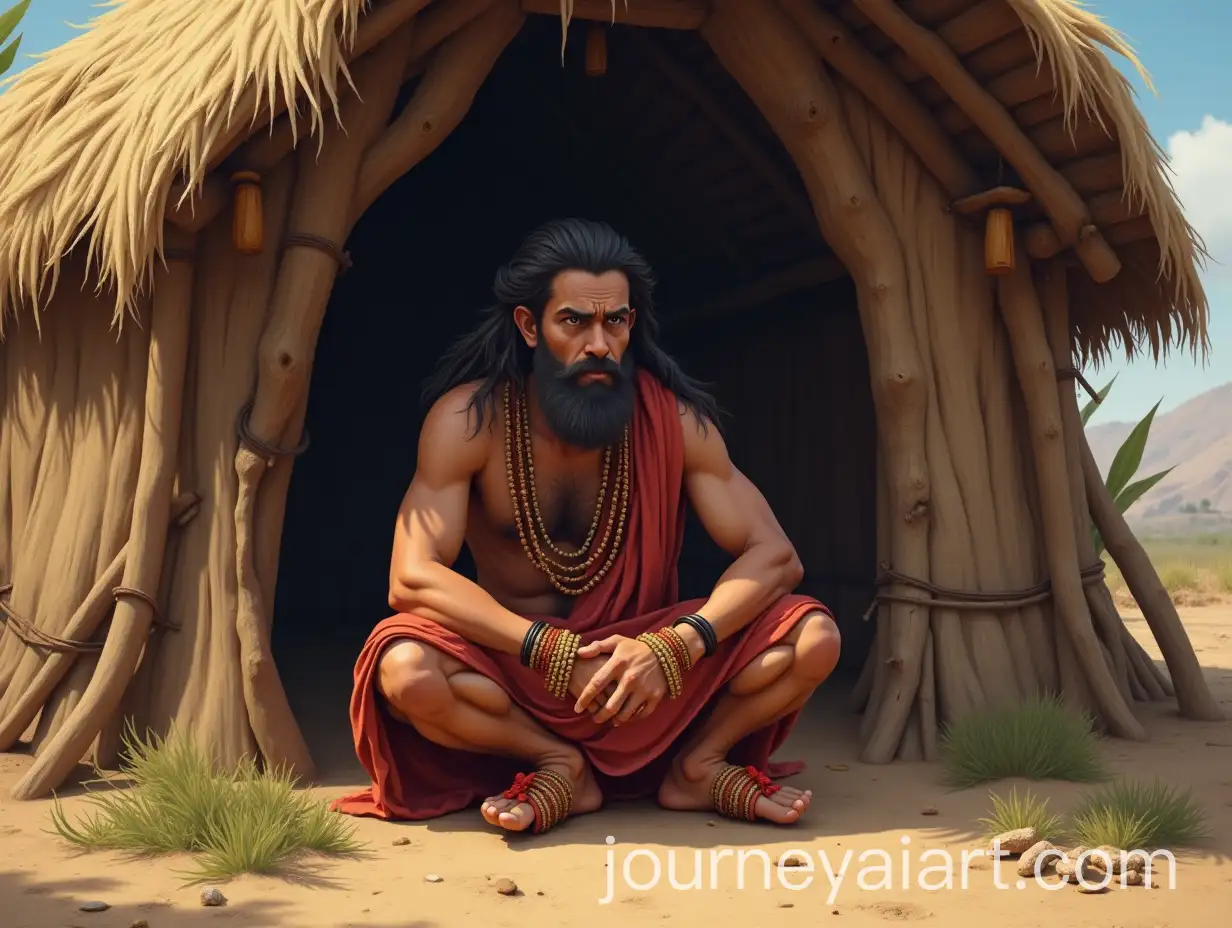 Worried-Merchant-Vikram-Sitting-Outside-Small-Hut