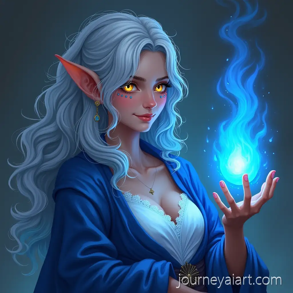 Flirty-Female-High-ElfFemale-dnd-sorcerer-Sorcerer-Wielding-Blue-Fire-with-Magical-Eye-Markings