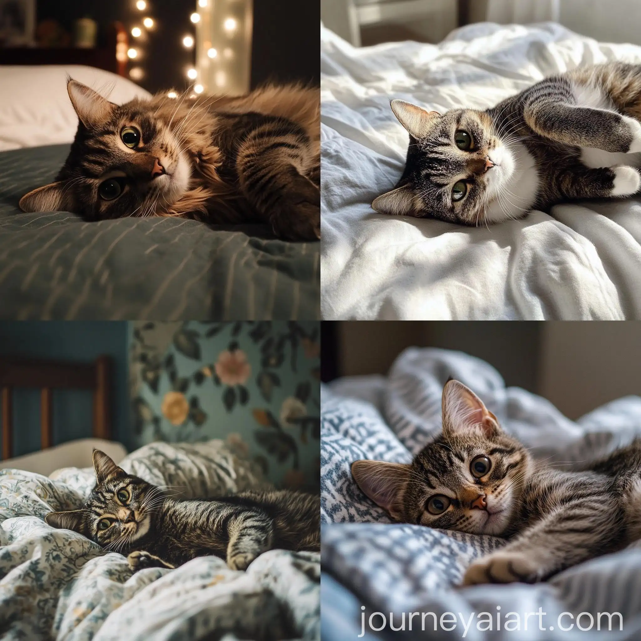 Serene-Cat-Resting-on-Bed