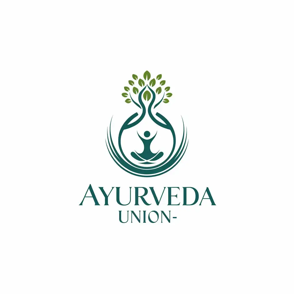 LOGO Design for Ayurveda Union Vector Logo Featuring Longevity Symbol on a Clear Background