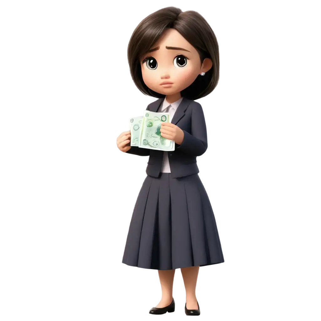 Lady-Chibi-Pixar-Crying-for-Lost-Money-PNG-Image-Enhance-Emotional-Illustration-with-Clarity