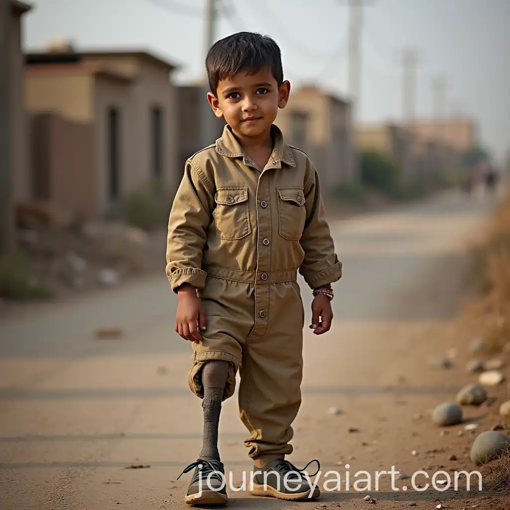 Portrait-of-an-Arab-Child-with-Amputated-Leg-Due-to-Landmines