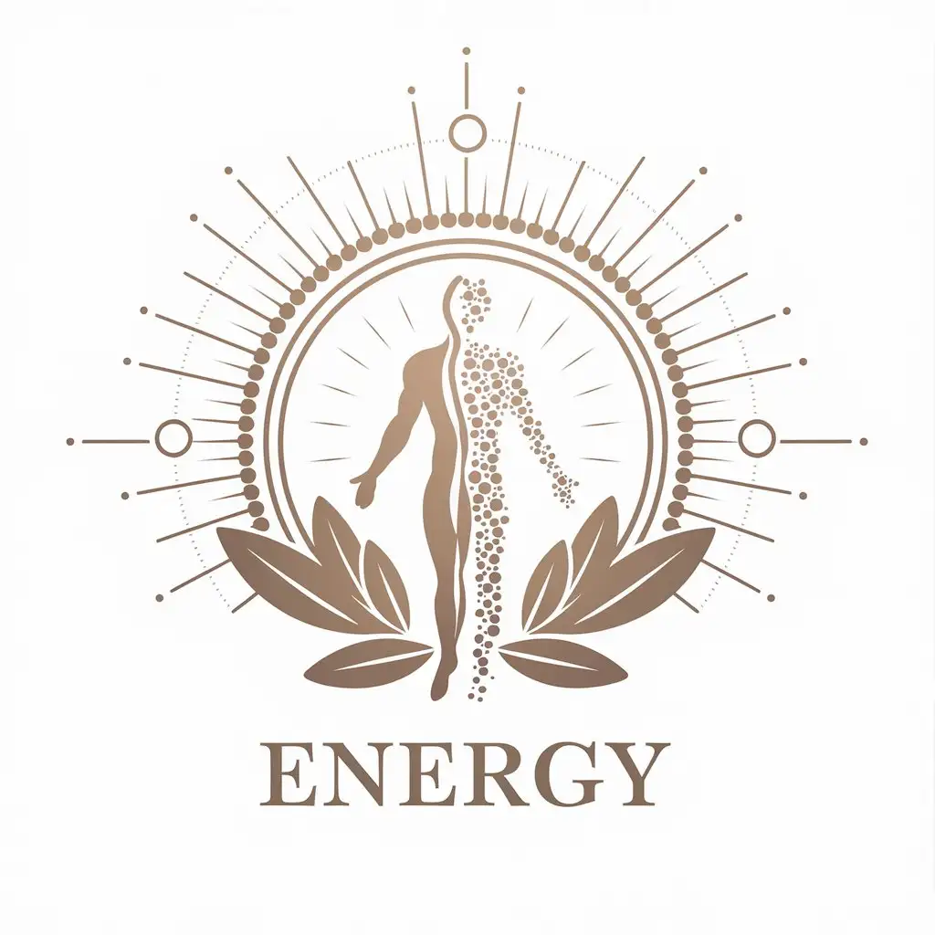 LOGO Design for Energy Vector Silhouette with Particles and Leaves for Medical Dental Industry